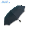 OEM Windproof Fiberglass 10 Ribs Tips Safety Automatic Open Close 3 Fold Janpenses Advertising Umbrella Promotional with Sleeve